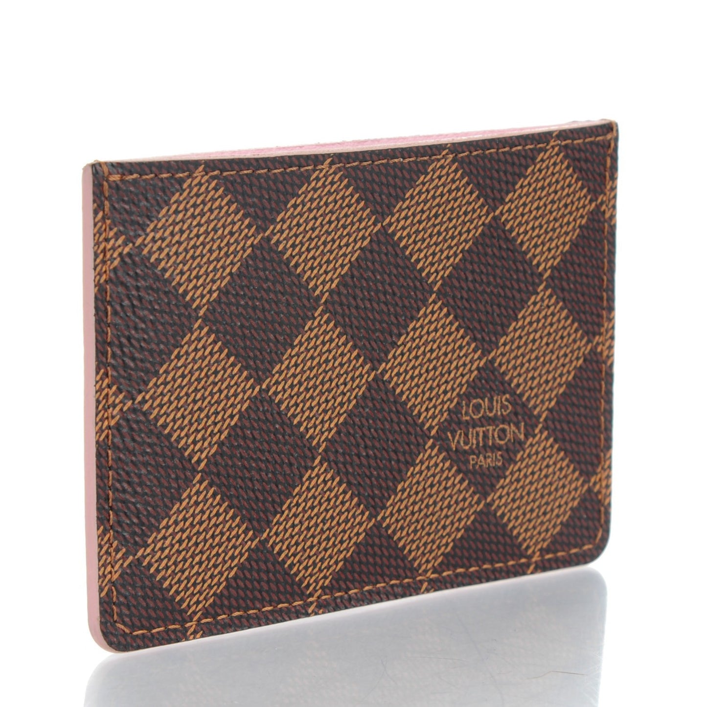 Damier Ebene Caissa Card Holder Rose Ballerine