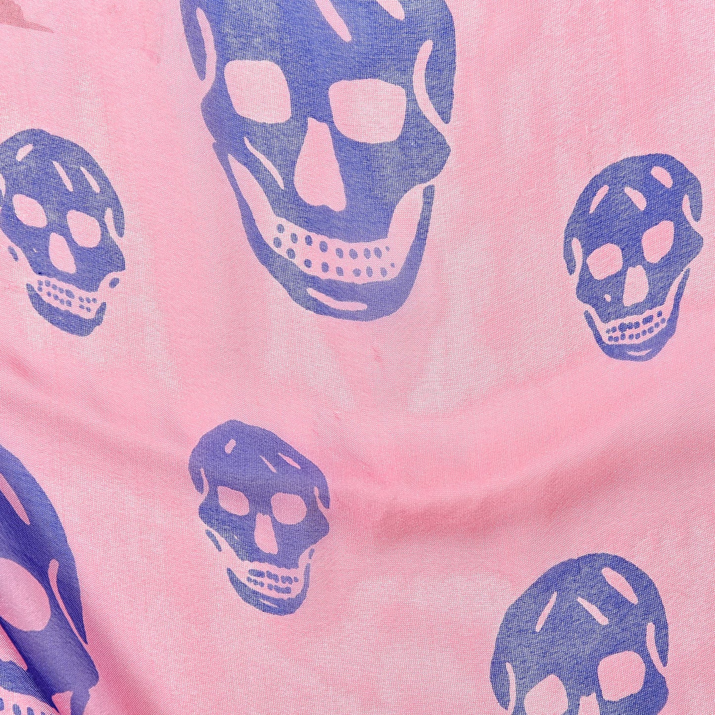 Silk Chiffon Skull Scarf Pink