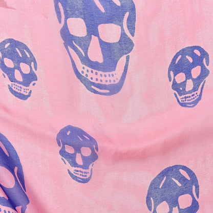 Alexander McQueen Silk Chiffon Skull Scarf Pink 5 of 6