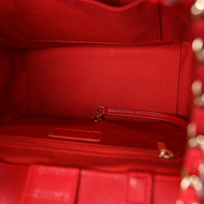 Chanel Caviar Quilted Small Business Affinity Shopping Bag Red 5 of 10