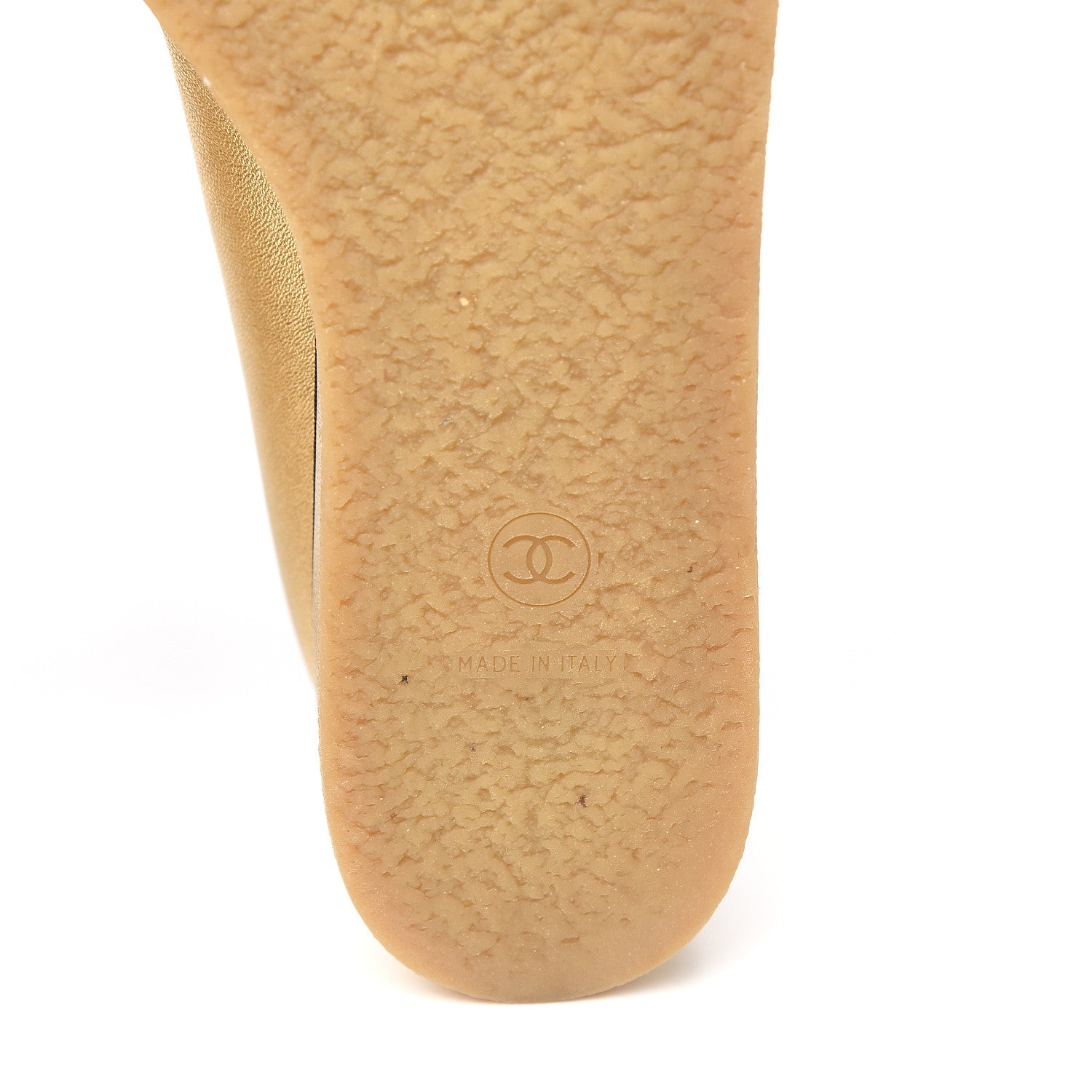 Chanel Lambskin Grosgrain Cap Toe CC Wedge Pumps 39.5 Gold 6 of 10