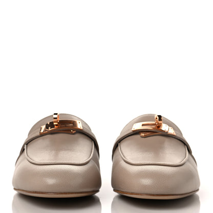 Hermes Calfskin Oz Mules 37 Blanc Gomme 2 of 8