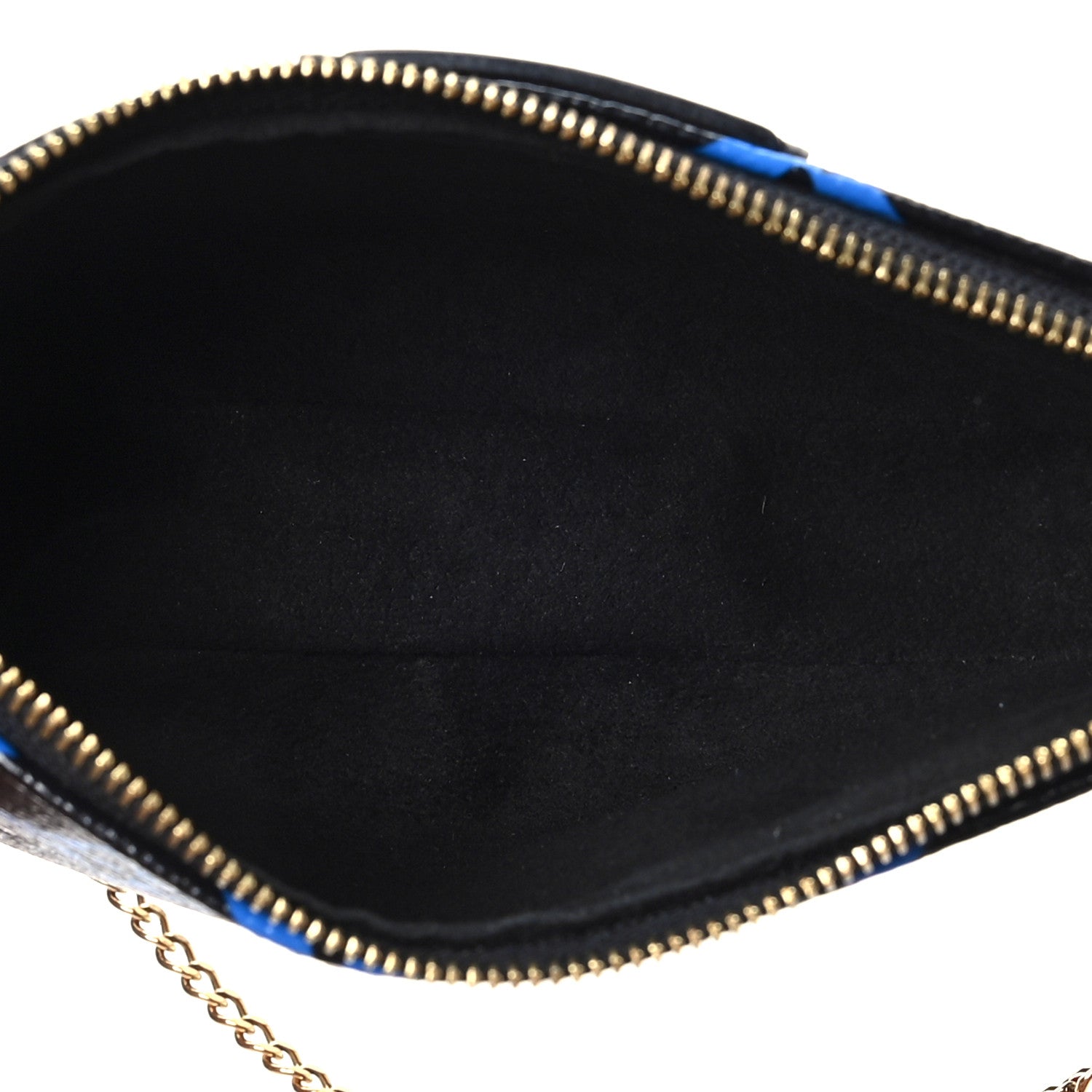 Louis Vuitton Colored Monogram Mini Pochette Accessories Blue Black 5 of 7