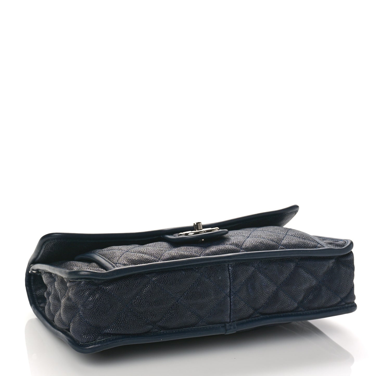 Caviar Quilted Medium French Riviera Flap Dark Navy Blue