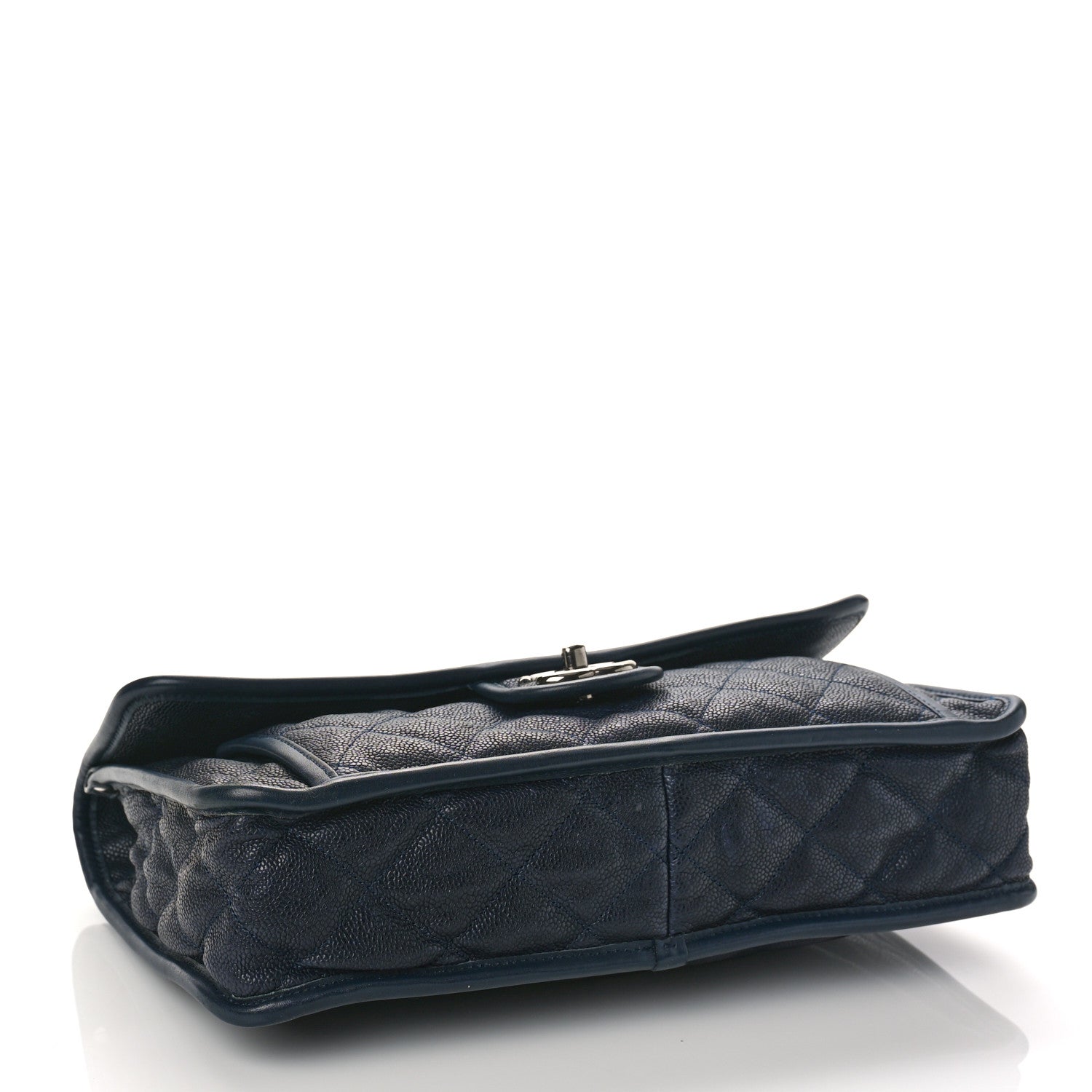 Chanel Caviar Quilted Medium French Riviera Flap Dark Navy Blue 4 of 10
