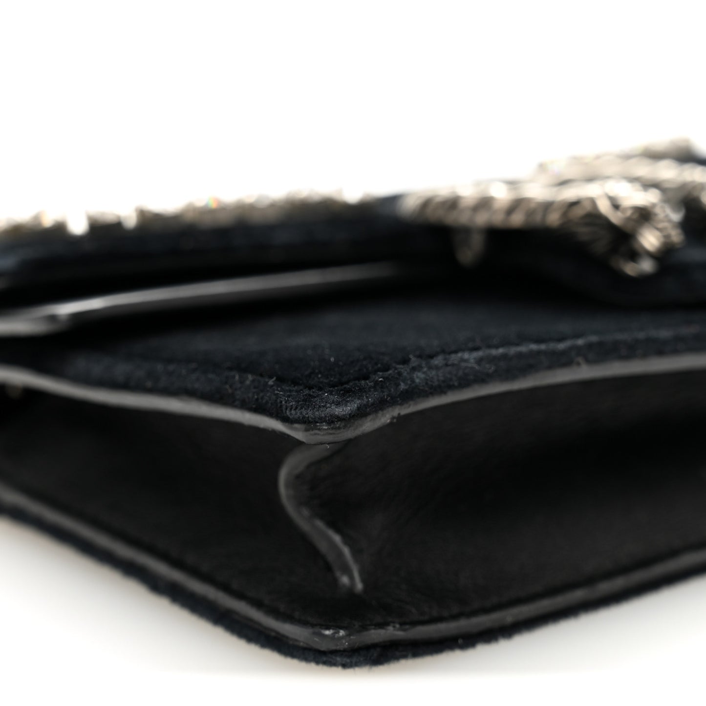 Velvet Crystal Super Mini Dionysus Shoulder Bag Black