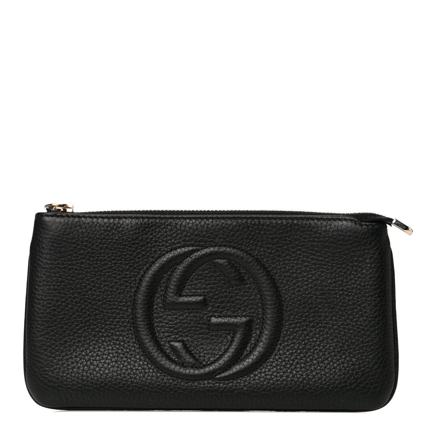Pebbled Calfskin Soho Wristlet Black