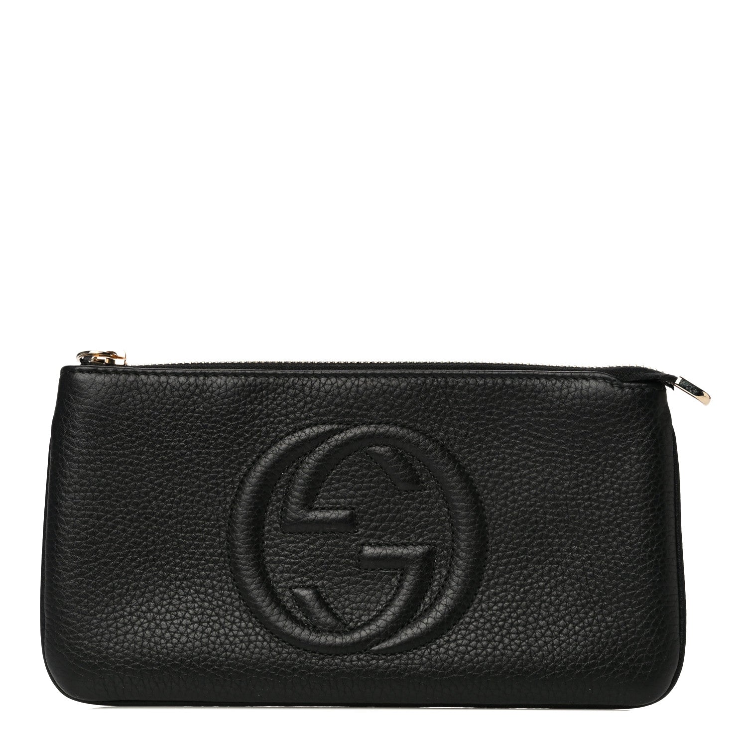 Gucci Pebbled Calfskin Soho Wristlet Black 1 of 10