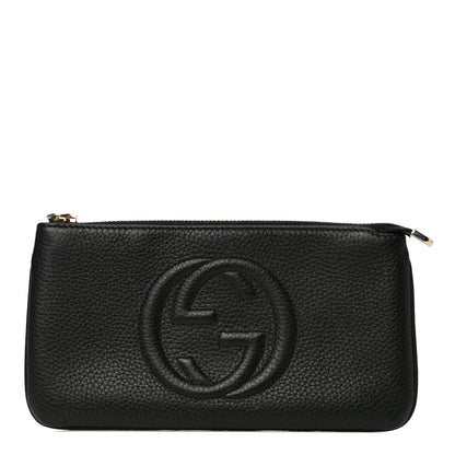 Gucci Pebbled Calfskin Soho Wristlet Black 1 of 10