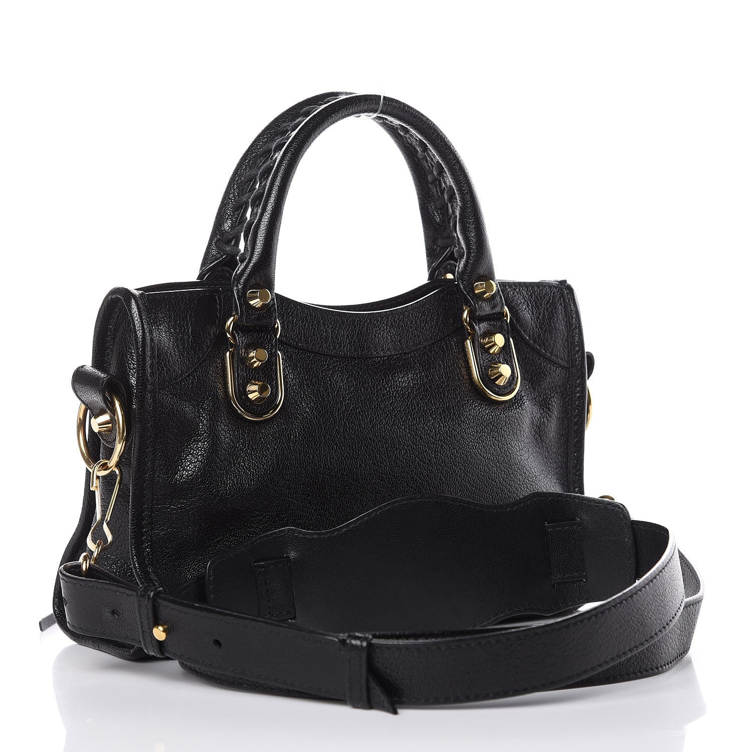 Balenciaga Chevre Gold Metallic Edge Hardware Mini City Black 3 of 12