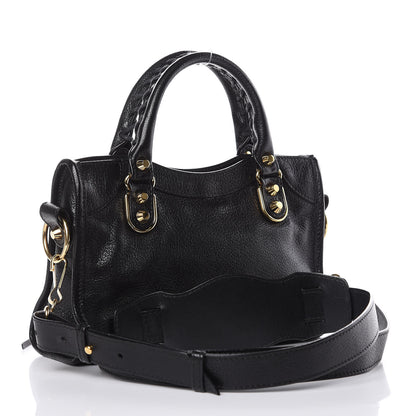 Balenciaga Chevre Gold Metallic Edge Hardware Mini City Black 3 of 12