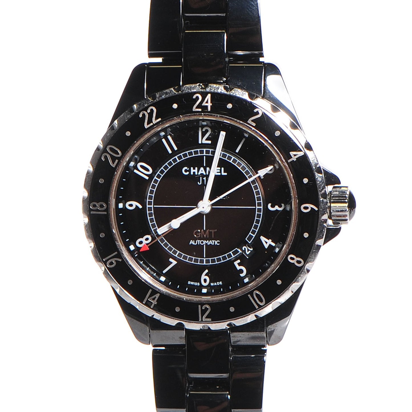 Stainless Steel Ceramic 41mm J12 GMT Automatic Watch Black