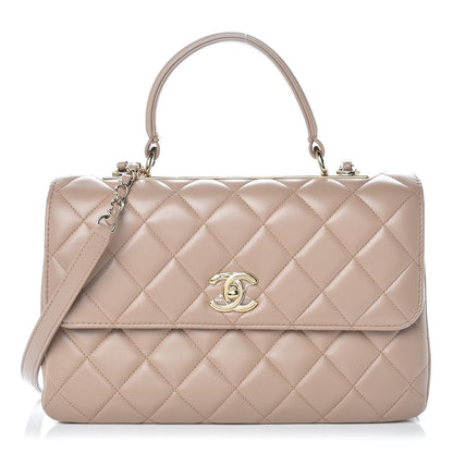 Chanel Lambskin Quilted Medium Trendy CC Flap Dual Handle Bag Beige 1 of 10