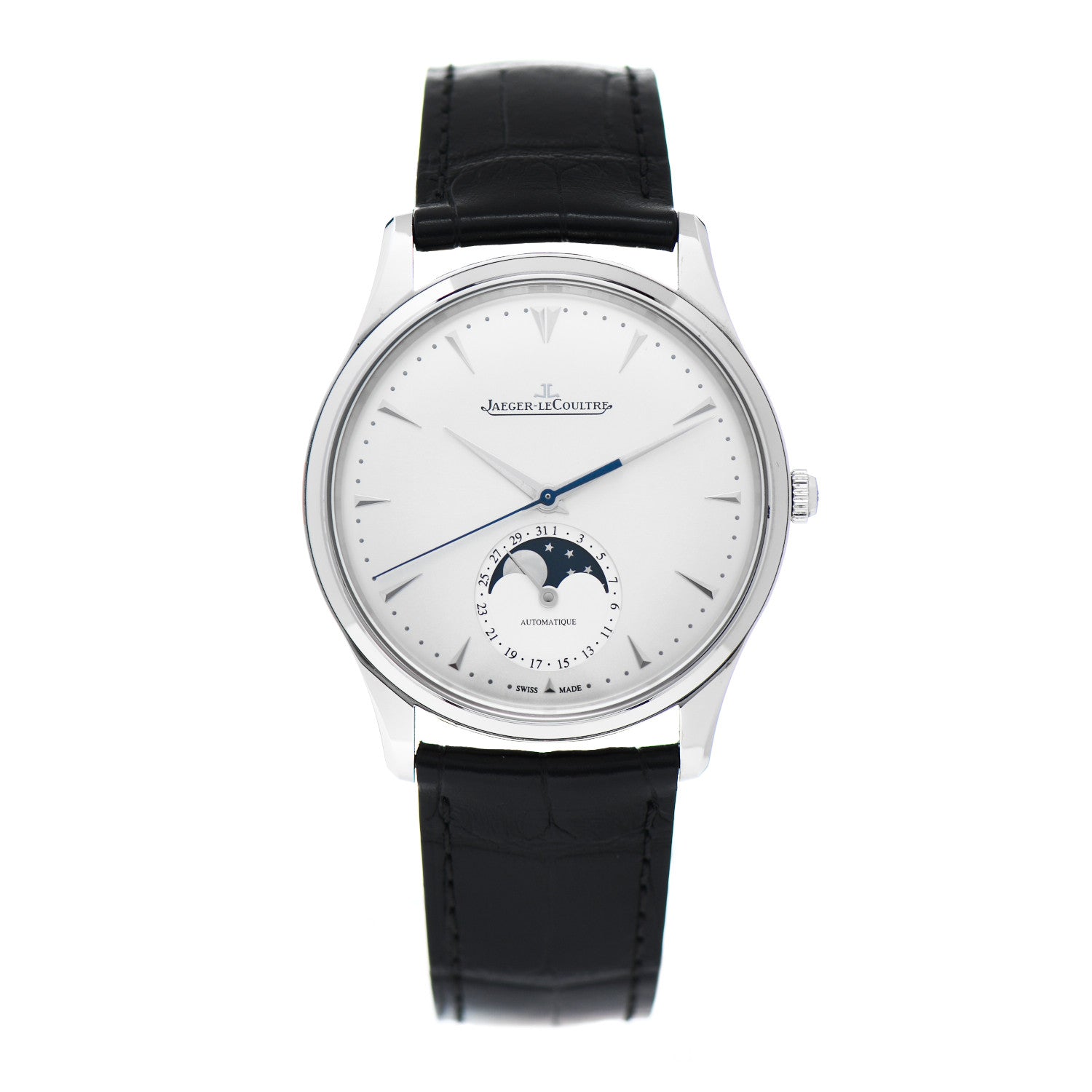 Jaeger-LeCoultre Stainless Steel Alligator 39mm Master Ultra Thin Moon Automatic Watch Q136842 1 of 5