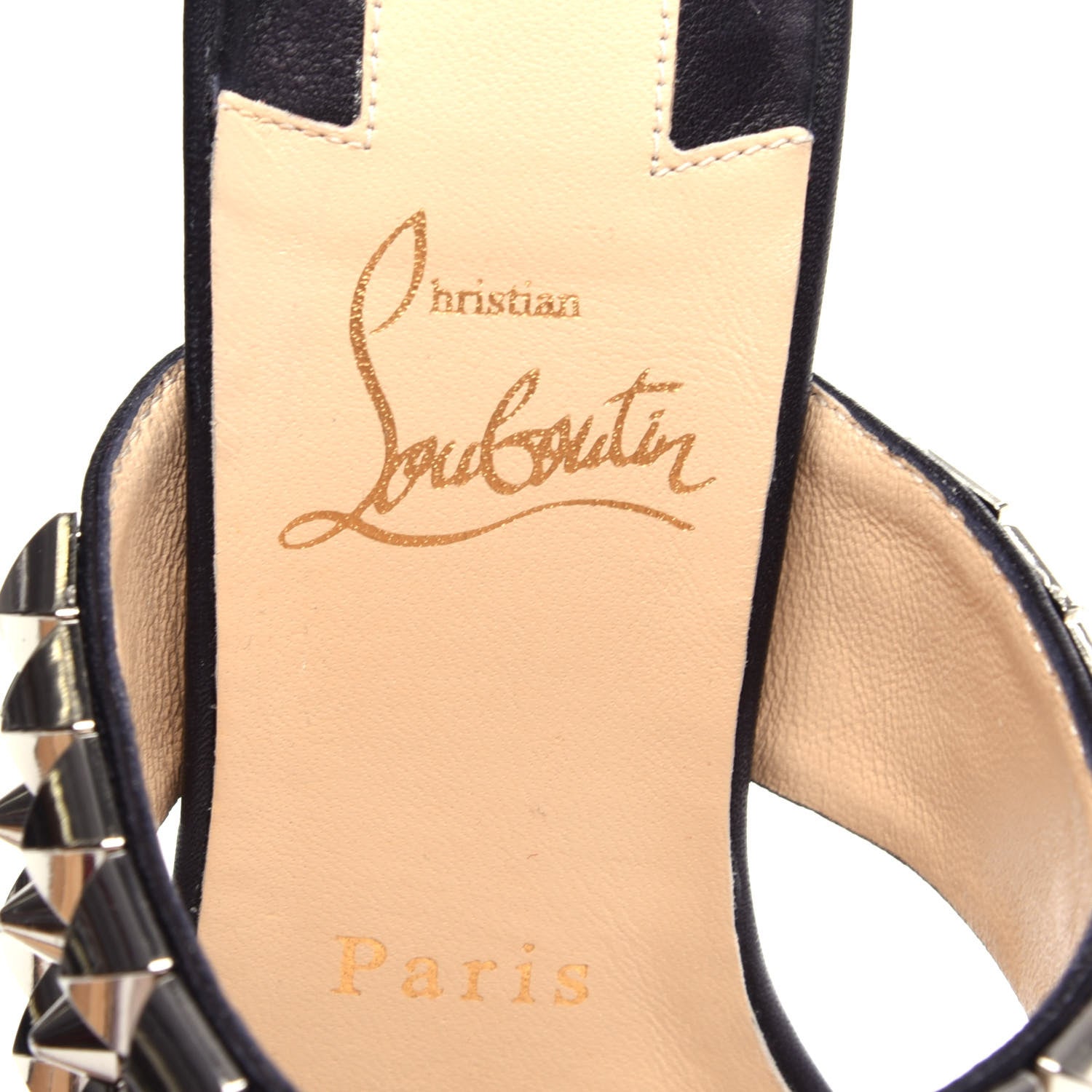 Christian Louboutin Calfskin Studded Tina Goes Mad 55 Slide Sandals 36 Black 8 of 10