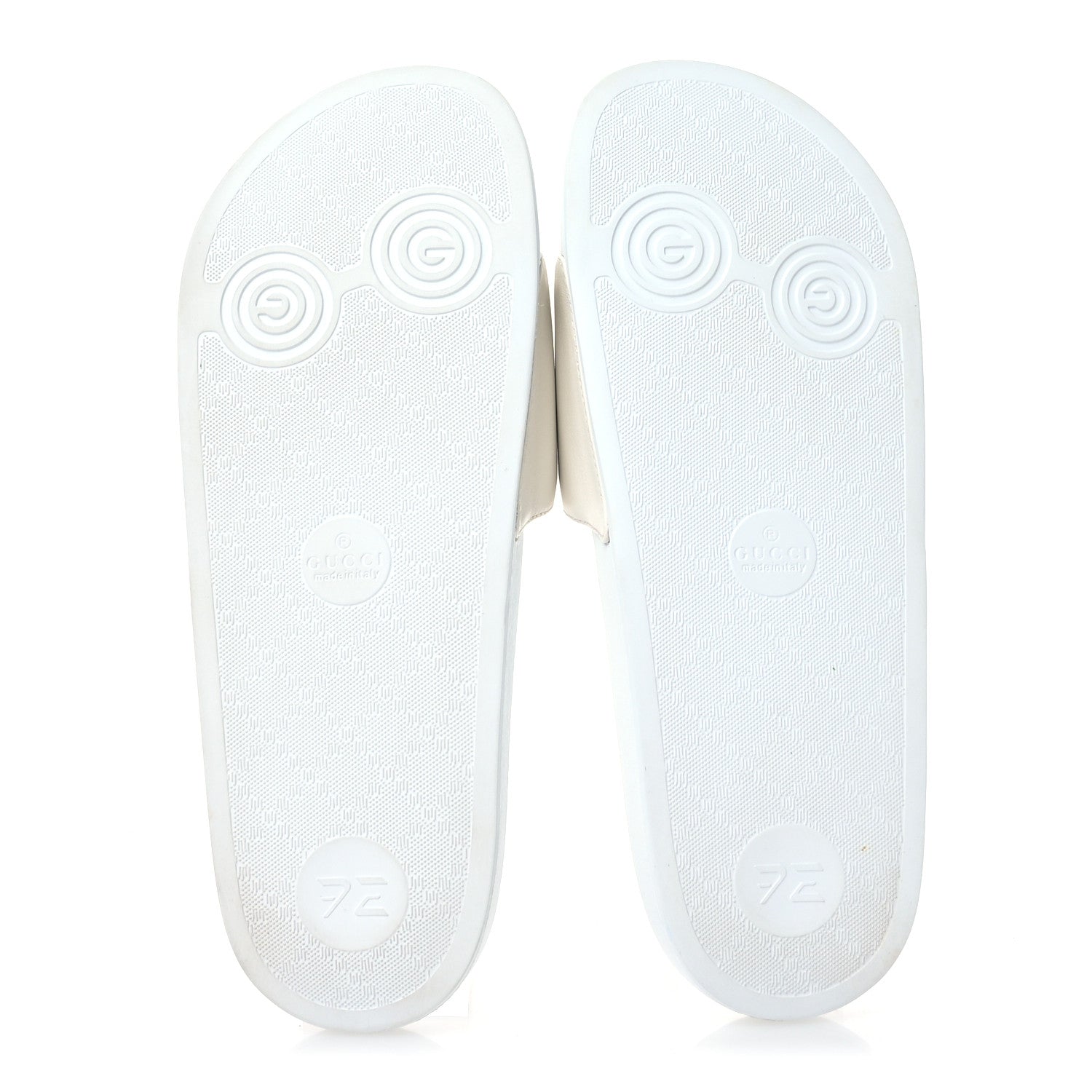 Gucci Nappa Miro Soft Calfskin Interlocking G Mens Slide Sandals 11 White Hibiscus Red 6 of 7