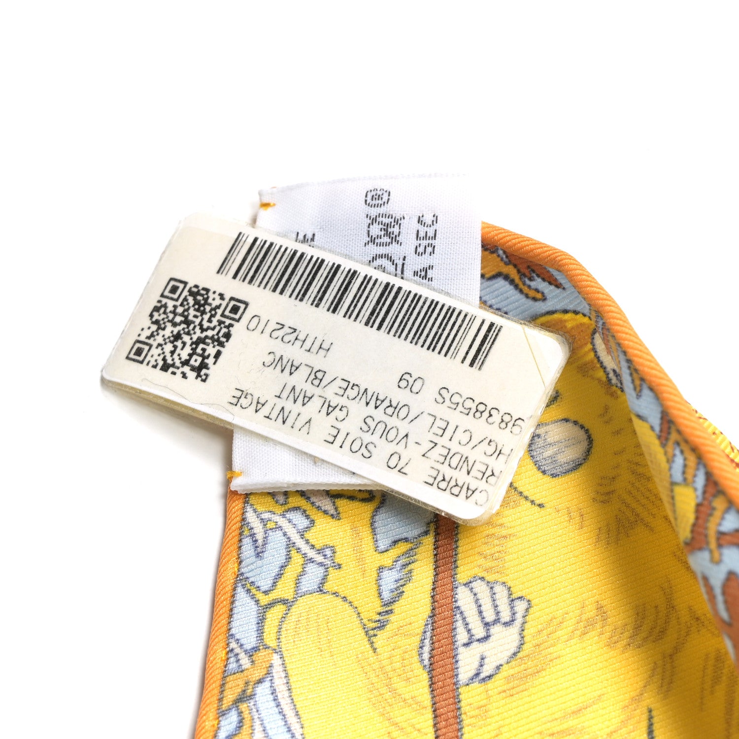 Hermes Silk Rendez-Vous Galant Scarf 70 Ciel Orange White 3 of 3