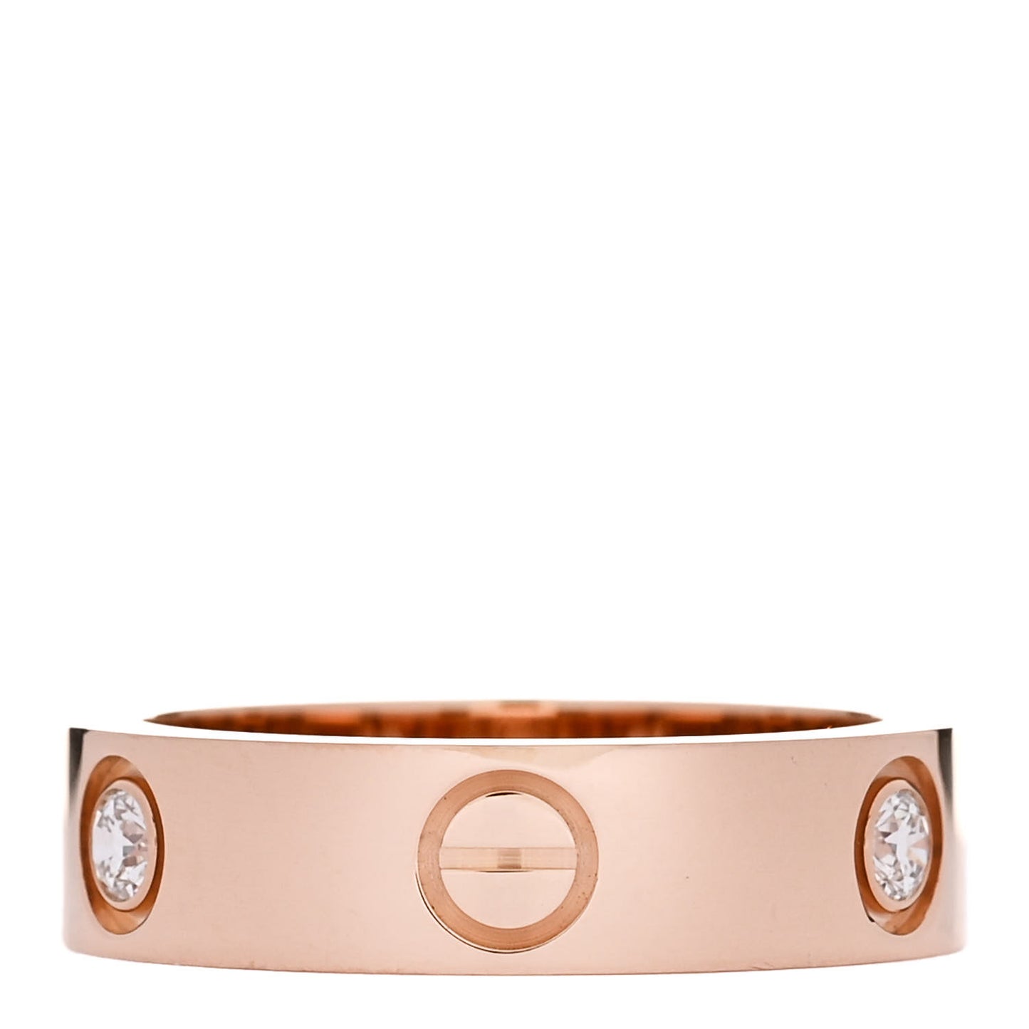 18K Pink Gold 3 Diamond LOVE Ring 55 7.25