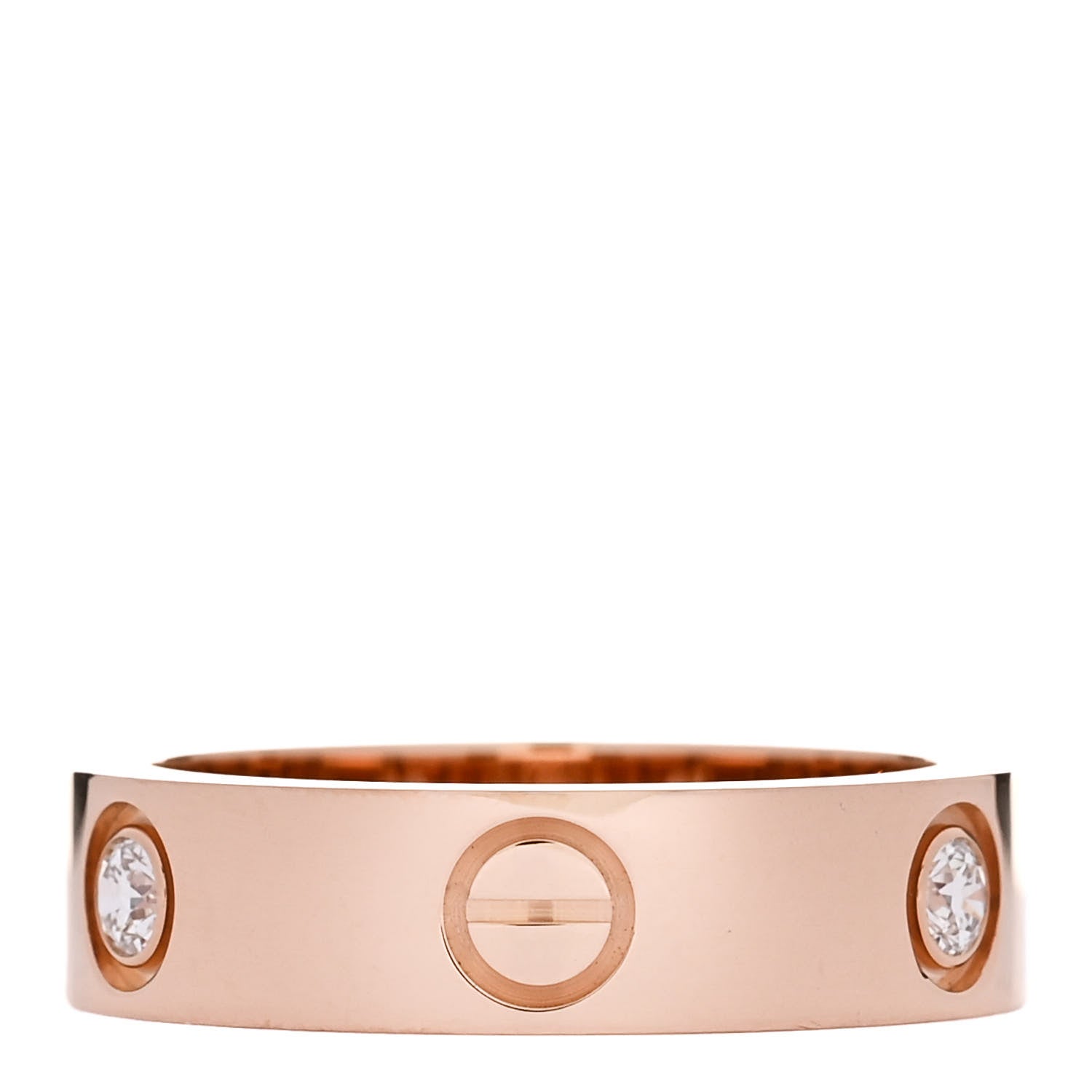 Cartier 18K Pink Gold 3 Diamond LOVE Ring 55 7.25 3 of 4