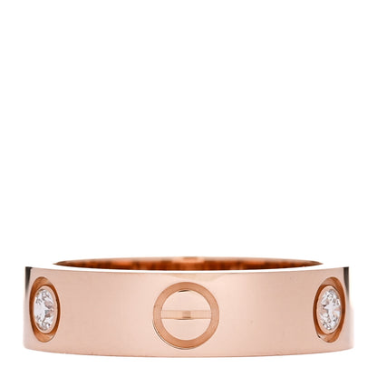 Cartier 18K Pink Gold 3 Diamond LOVE Ring 55 7.25 3 of 4