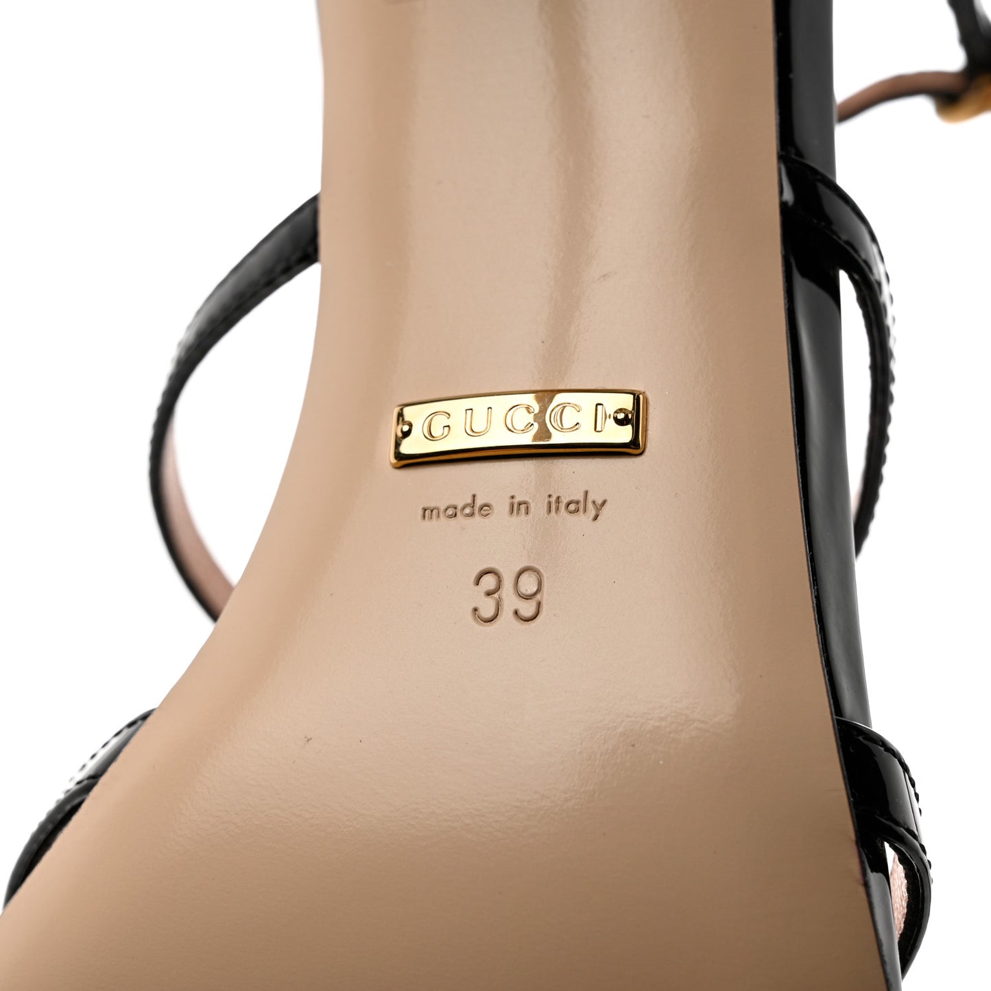 Patent Jerry Caged Sandals 39 Black