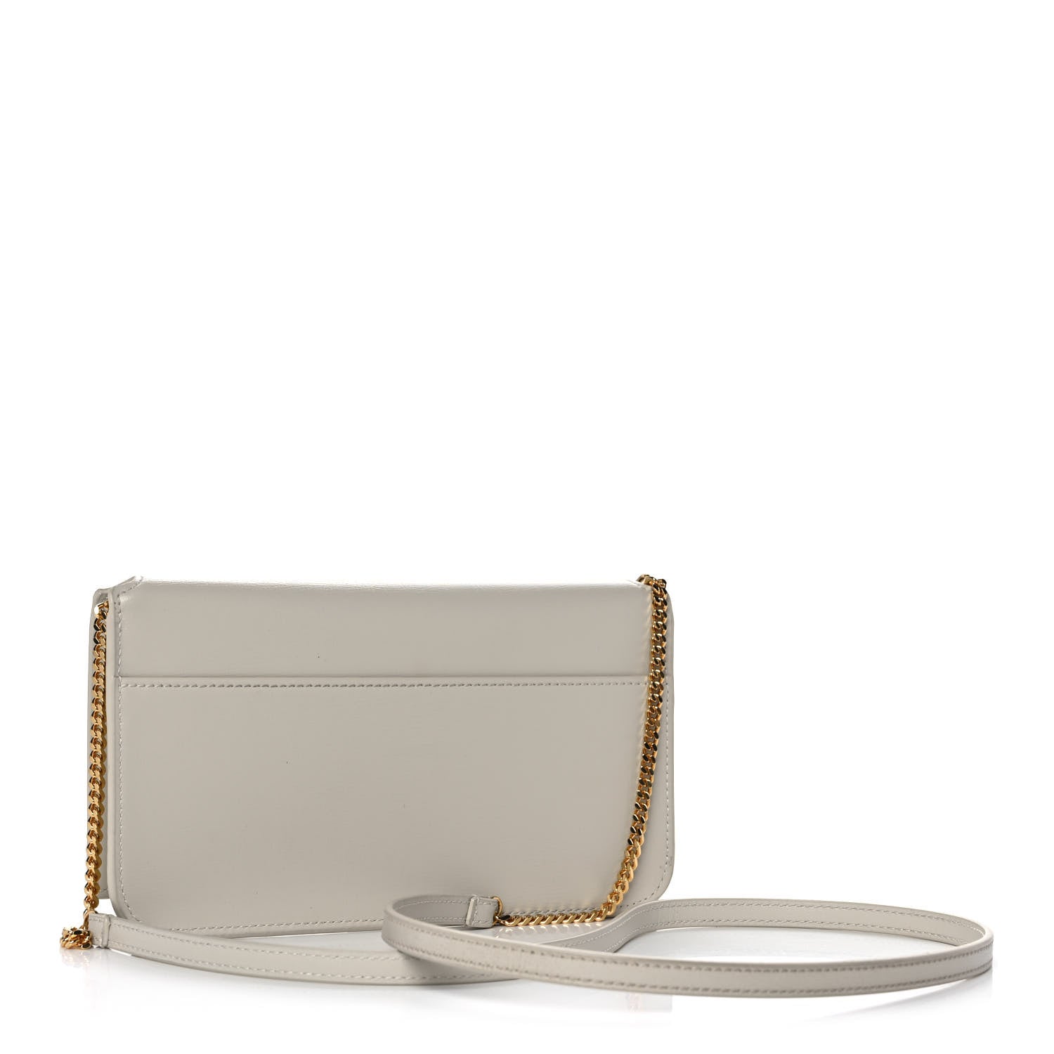 Saint Laurent Smooth Calfskin Monogram Phone Holder Crossbody White 3 of 11