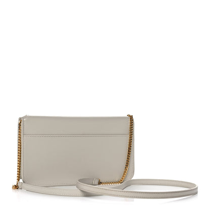 Saint Laurent Smooth Calfskin Monogram Phone Holder Crossbody White 3 of 11