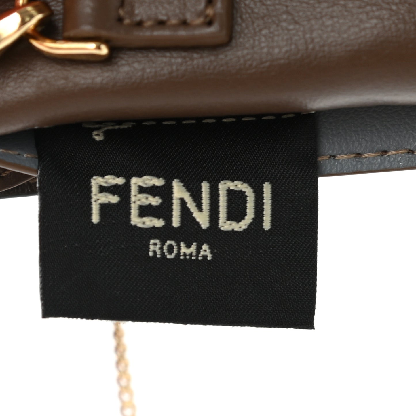 Vitello Soft F is Fendi Bi-Color FF 1974 Embossed Geometric Flap Wallet on Chain Maya Black