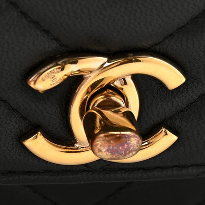 Chanel Lambskin Chevron Quilted Trendy CC Wallet On Chain WOC Black 12 of 15