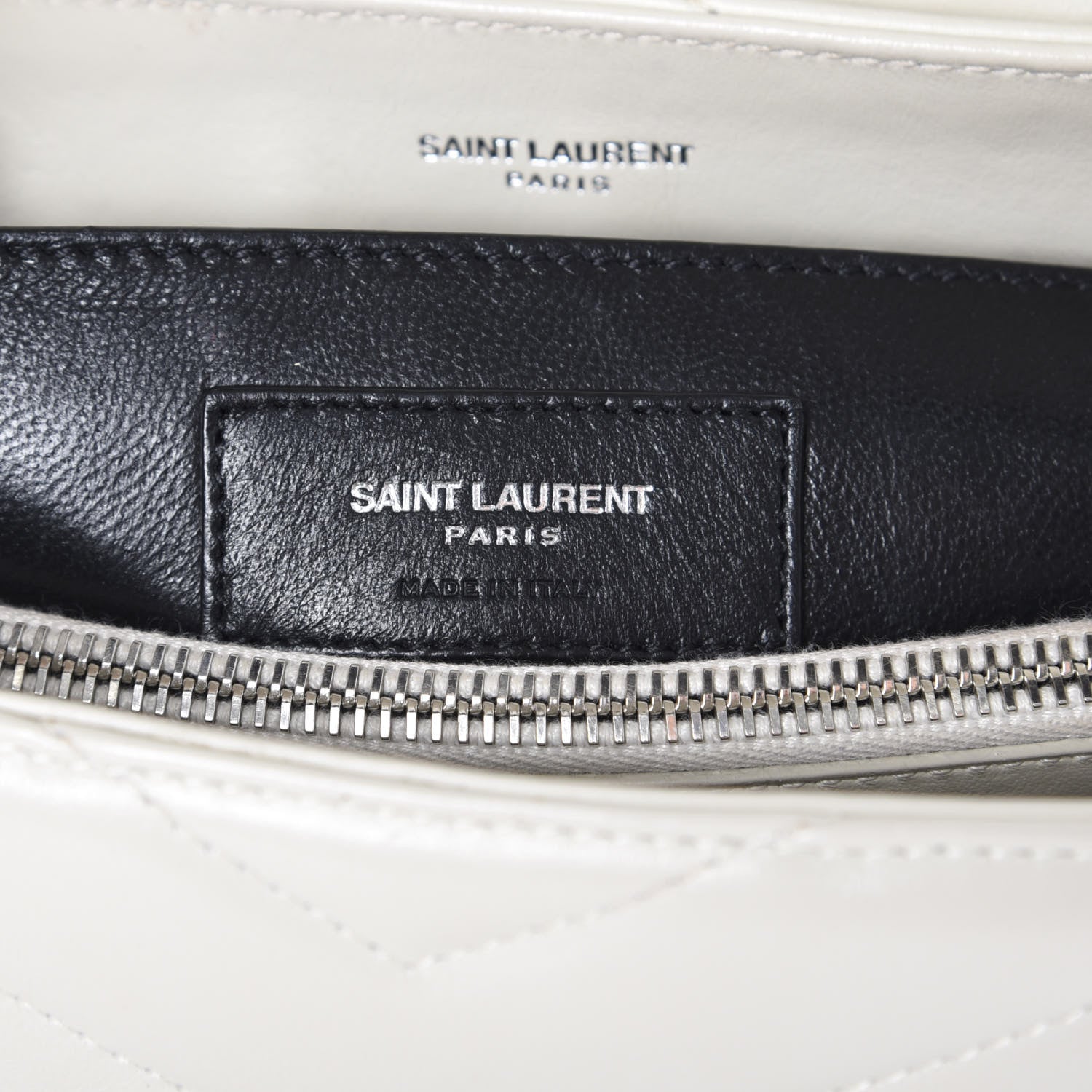 Saint Laurent Calfskin Y Quilted Monogram Small Loulou Chain Satchel Ivory 7 of 11