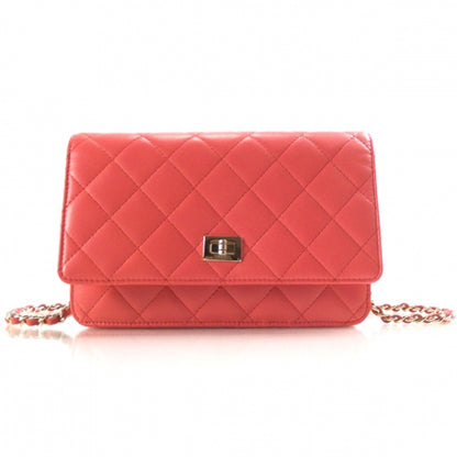 Chanel Lambskin Reissue Wallet On Chain Red 1 of 10