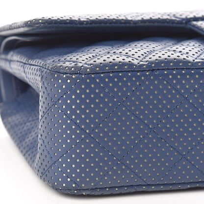 Chanel Lambskin Perforated Medium Double Flap Blue 9 of 11