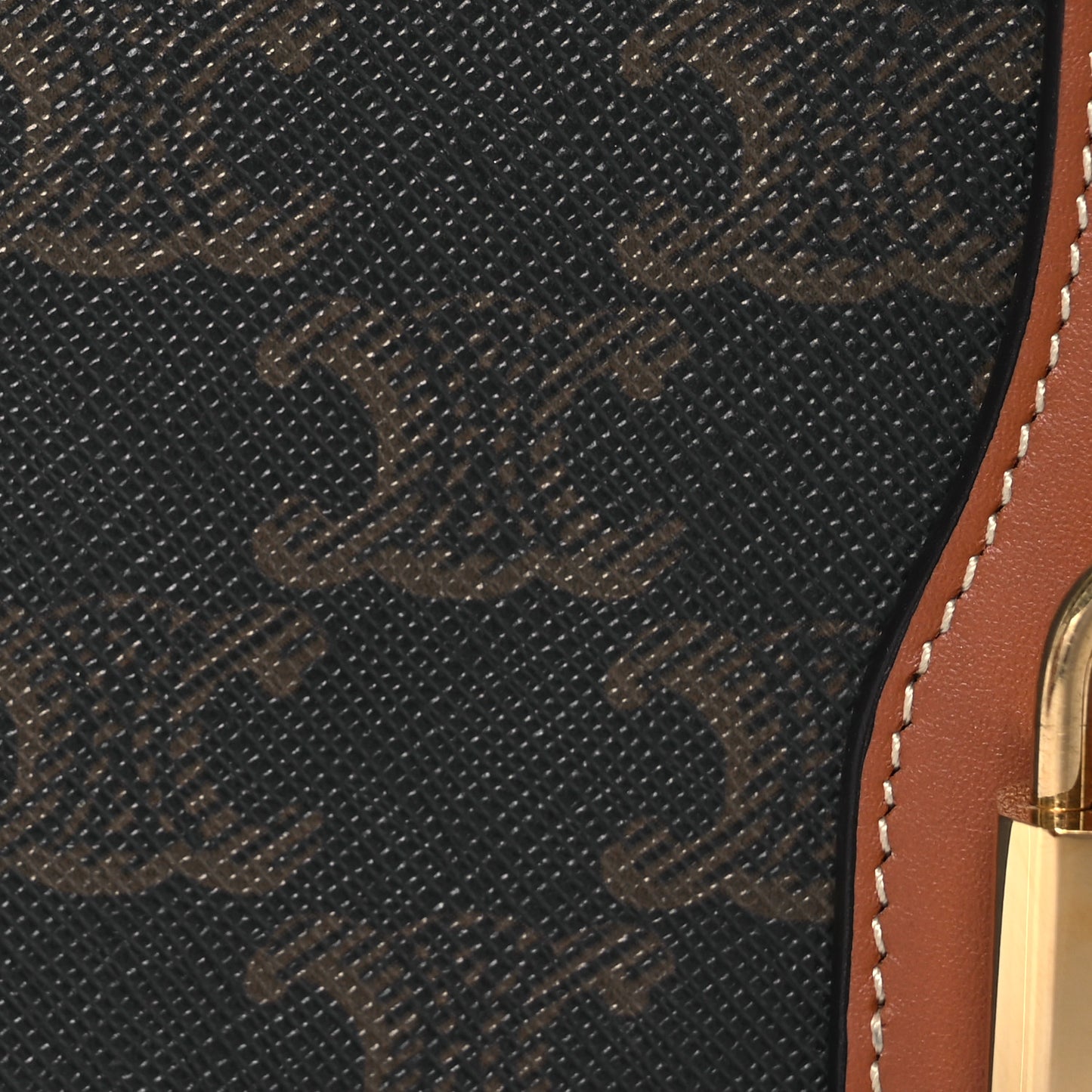 Triomphe Canvas Calfskin Tabou Clutch on Strap Tan