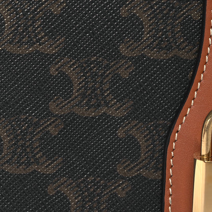Celine Triomphe Canvas Calfskin Tabou Clutch on Strap Tan 9 of 11
