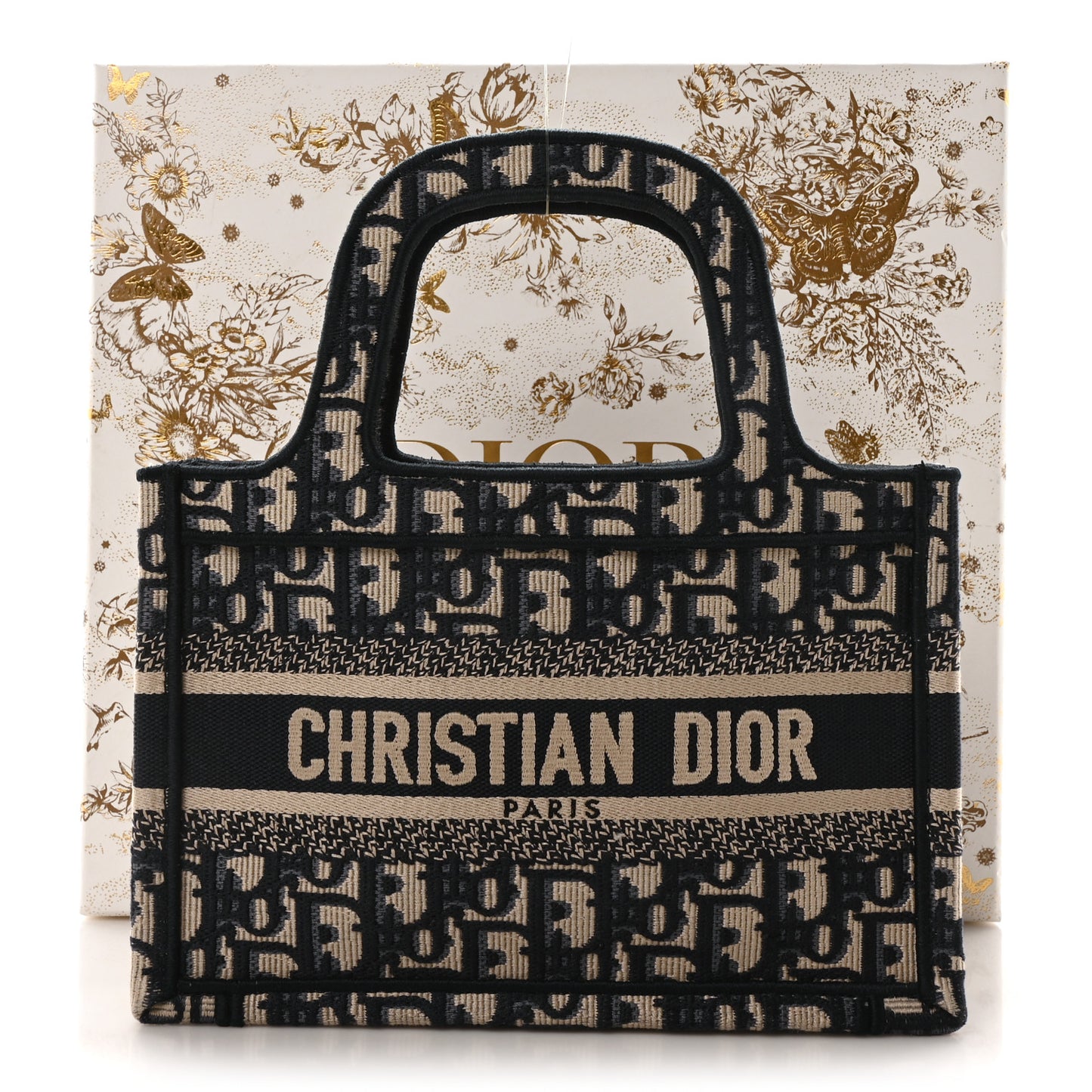 Oblique Mini Book Tote Blue Multicolor