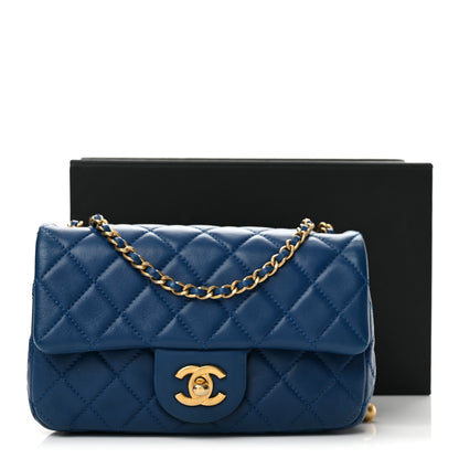 Chanel Lambskin Quilted Pearl Crush Mini Rectangular Flap Blue 13 of 13