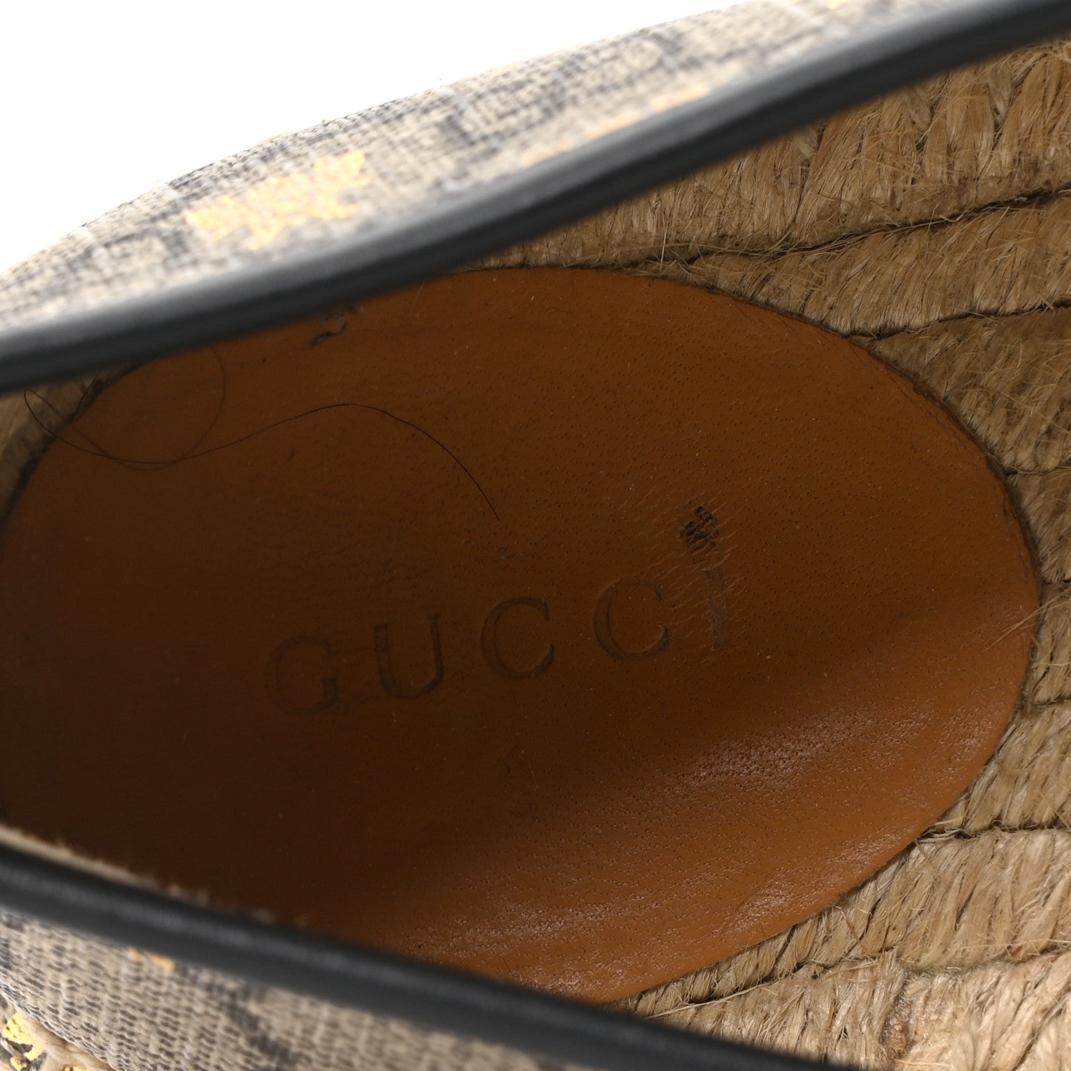 Gucci GG Supreme Monogram Bees Espadrille Flats 38 Beige Ebony Oro Black 8 of 10