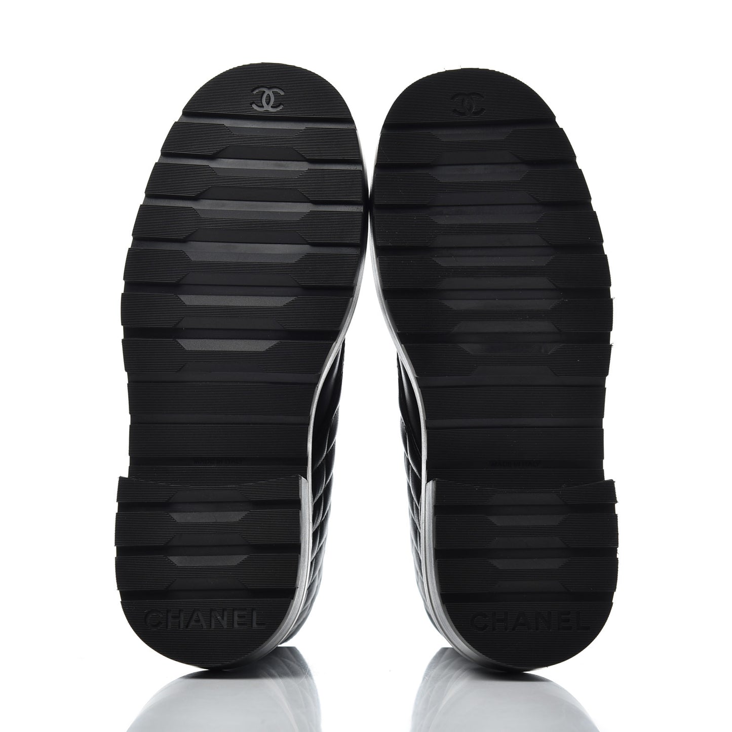 Shiny Lambskin Quilted Lace Up Combat Boots 35 Black