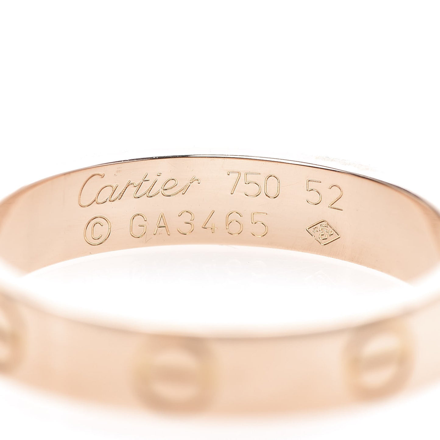 18K Pink Gold 3.5mm LOVE Wedding Band Ring 52 6