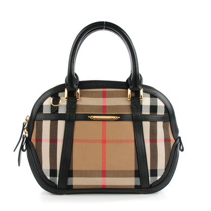 Burberry Bridle Calfskin House Check Small Orchard Bowling Bag Black 1 of 9