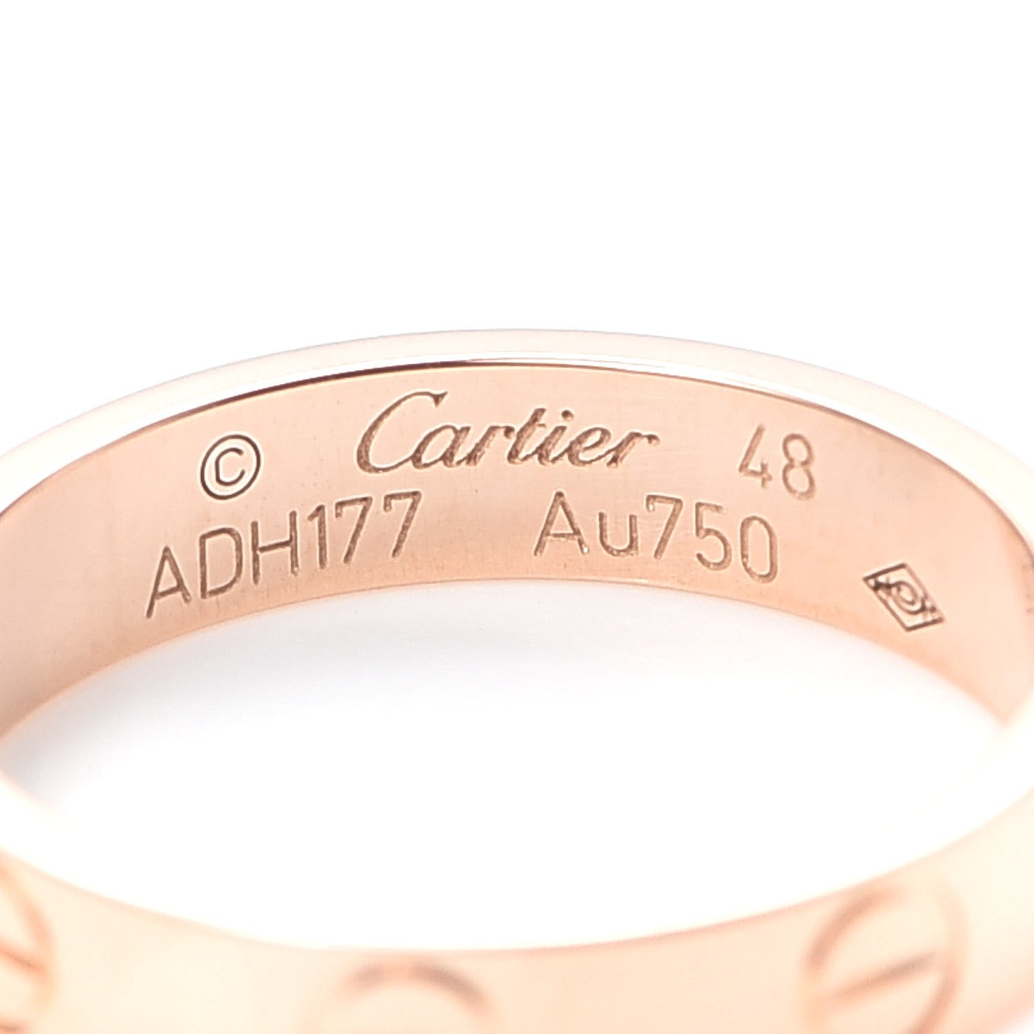 Cartier 18K Pink Gold 3.5mm LOVE Wedding Band Ring 48 4.5 4 of 5