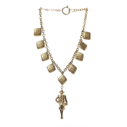 Chanel Coco Quilted Charms Short Necklace Gold 3 of 6