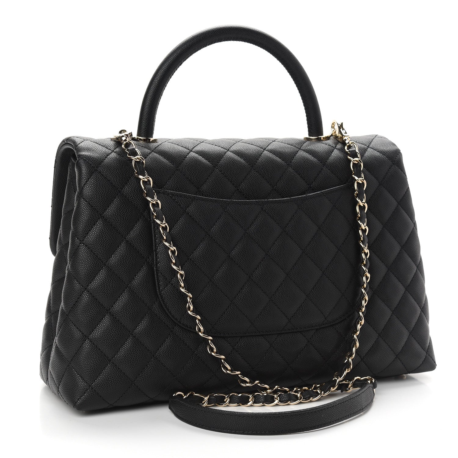 Chanel Caviar Quilted Medium Coco Handle Flap Black 3 of 9