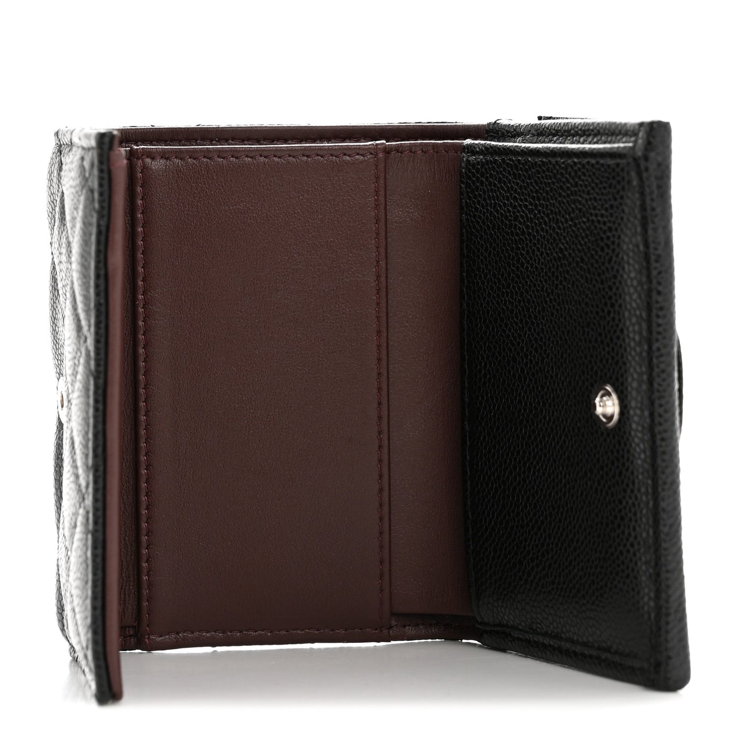 Caviar Quilted Double Flap Wallet Black