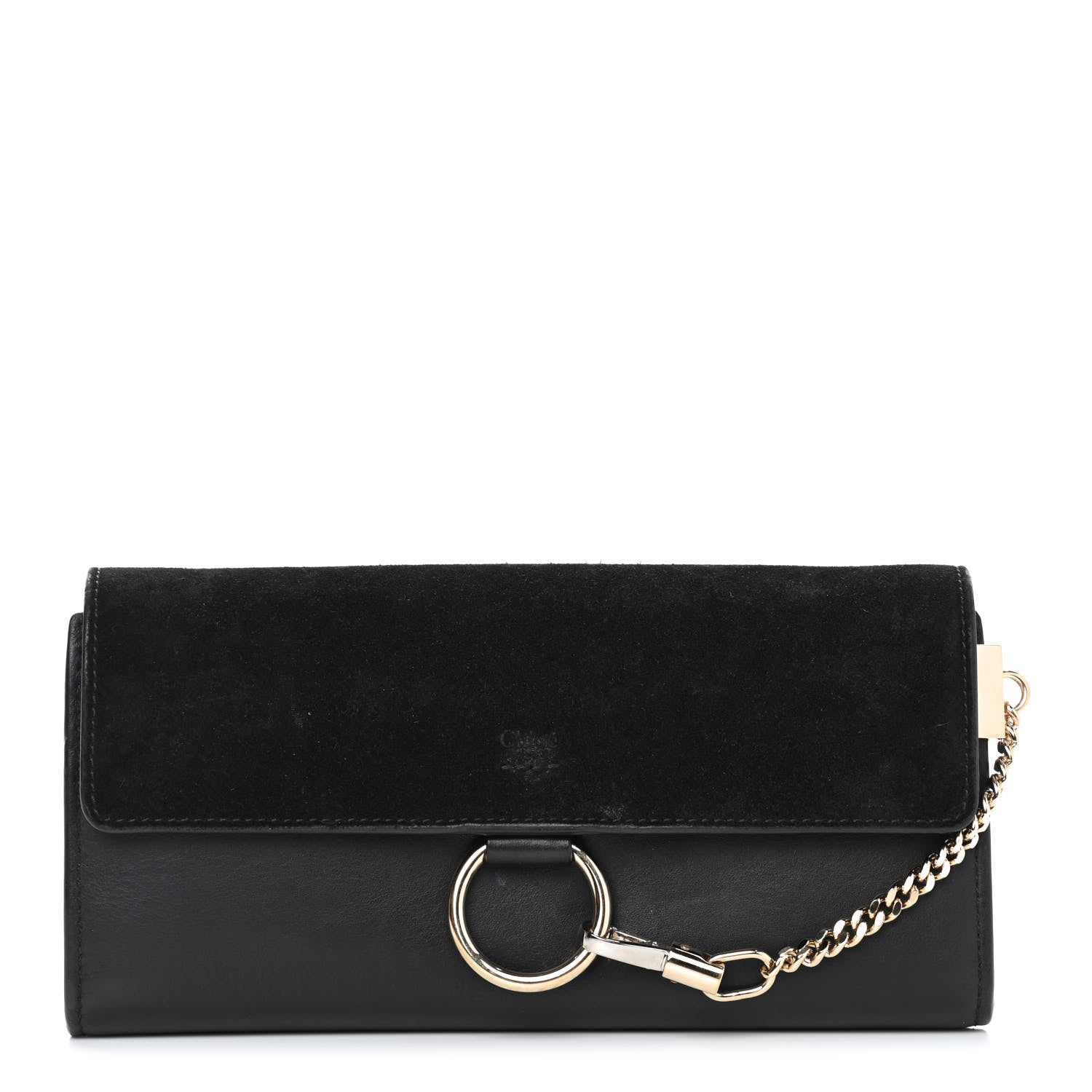 Chloe Suede Calfskin Faye Wallet Black 1 of 6