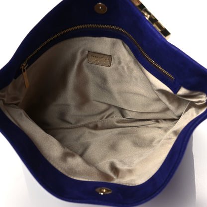 Jimmy Choo Shimmer Suede Chandra Clutch Purple 5 of 11