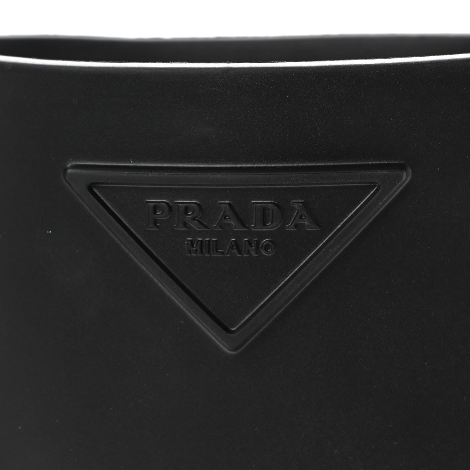 Prada Soft Mellow Rubber Triangle Logo Embossed Womens 25mm Booties 41 Black 9 of 9