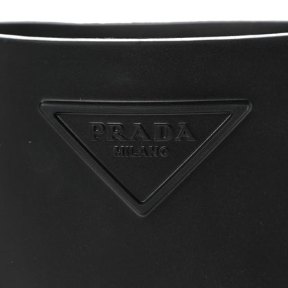 Prada Soft Mellow Rubber Triangle Logo Embossed Womens 25mm Booties 41 Black 9 of 9