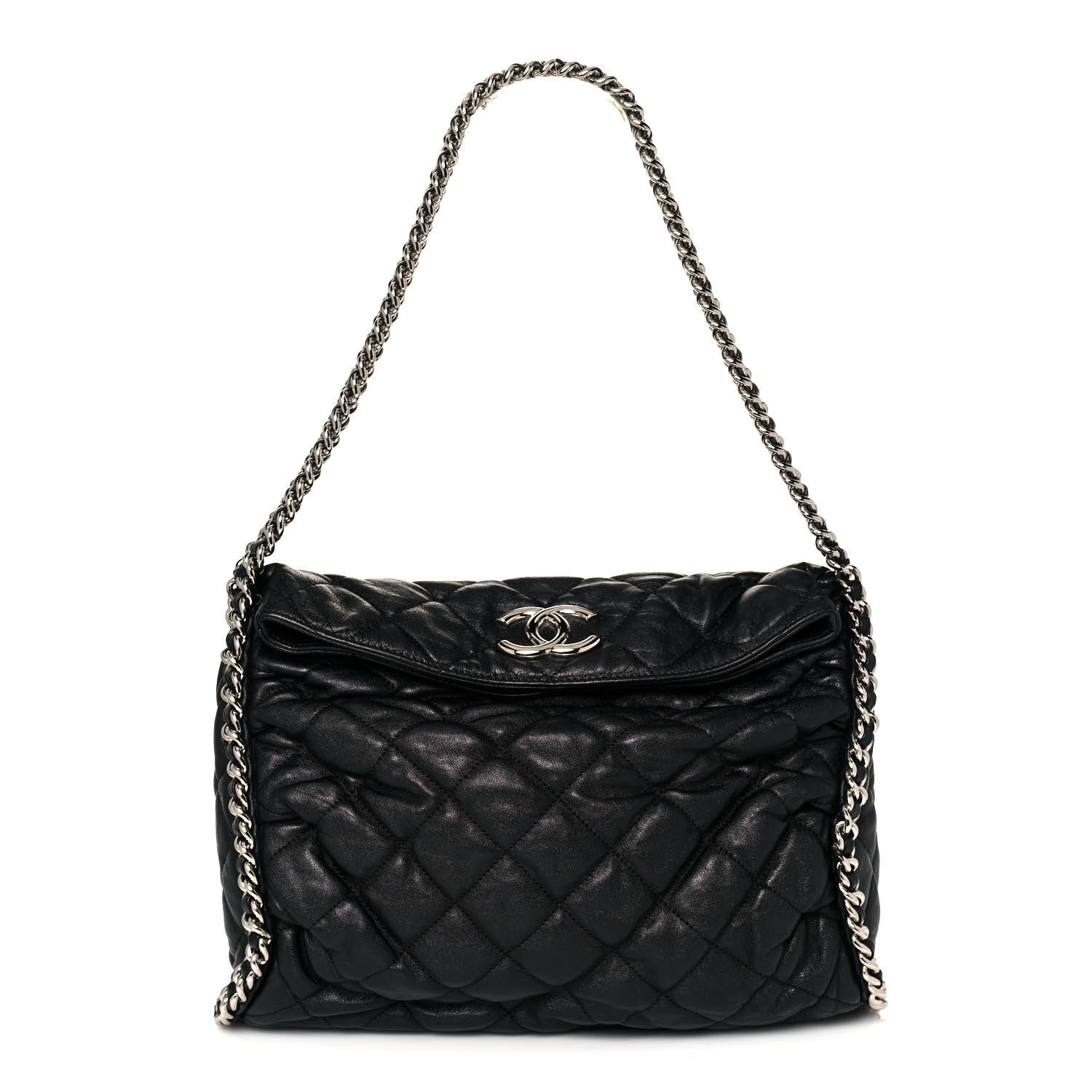 Chanel Washed Lambskin Chain Around Hobo Black 1 of 13