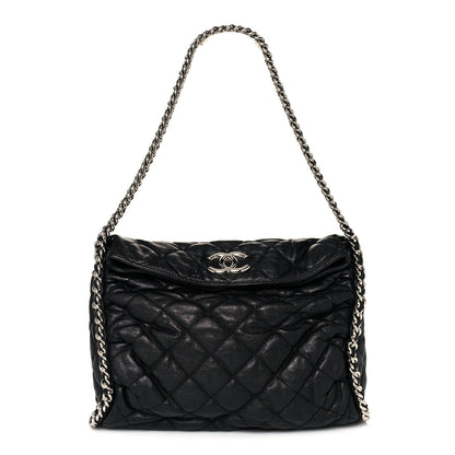 Chanel Washed Lambskin Chain Around Hobo Black 1 of 13